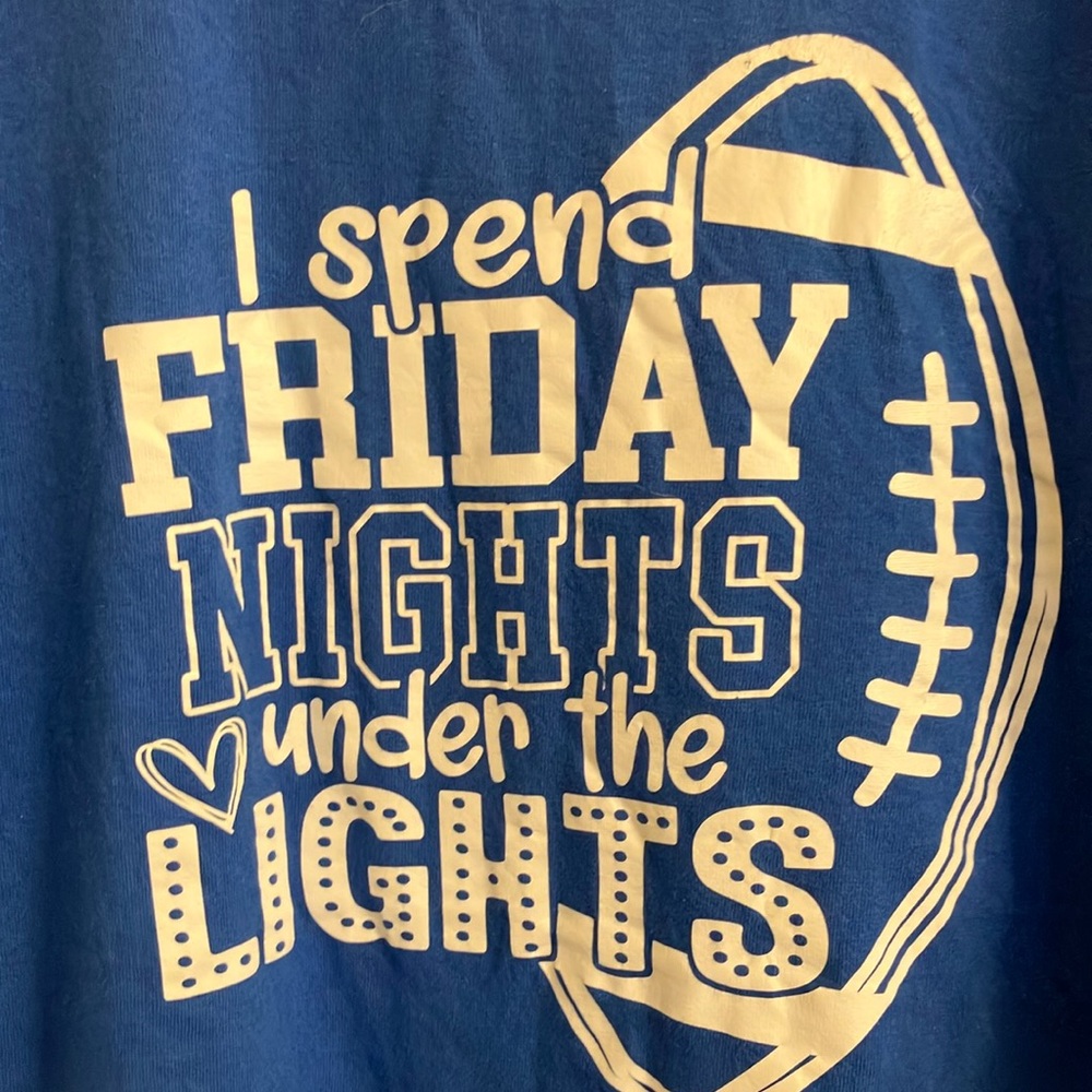 Gildan Blue Football Graphic T-Shirt